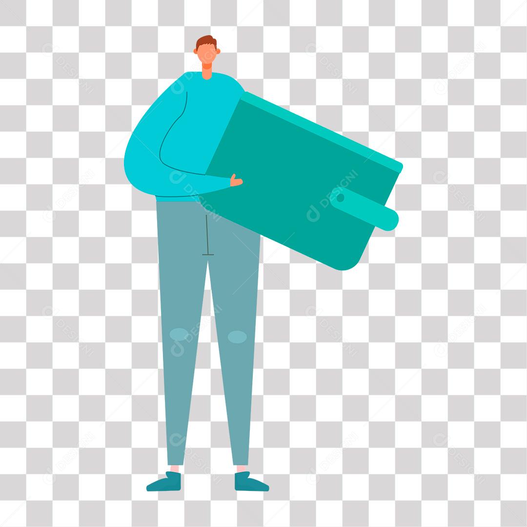 Homem com Carteira na Mão Personagem De Desenho para Composição PNG Transparente