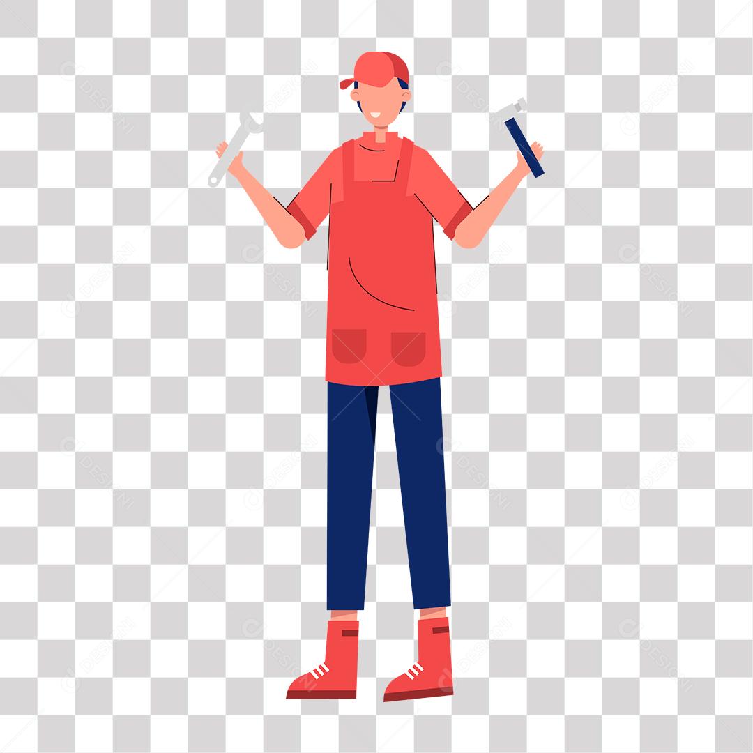 Homem com Microfone na Mão Personagem De Desenho para Composição PNG Transparente