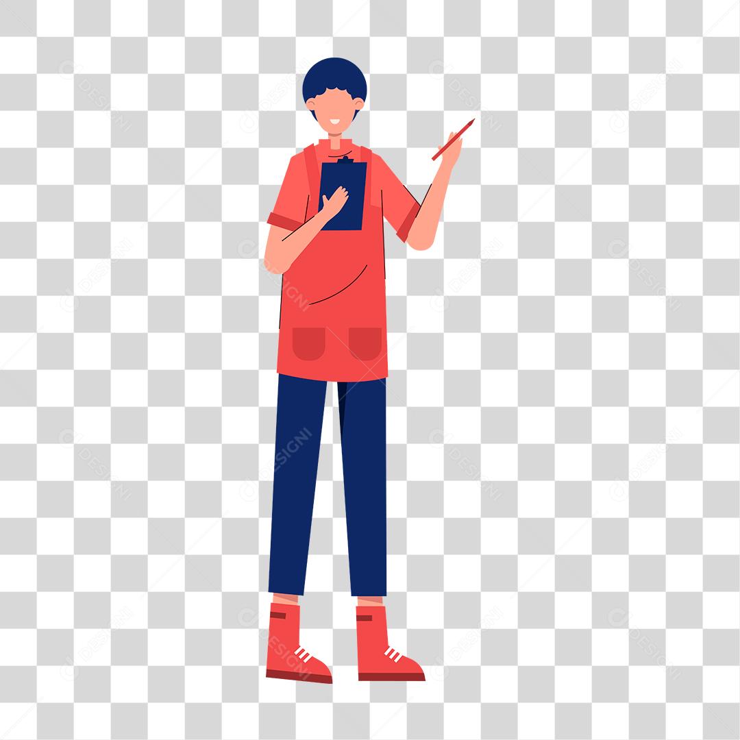 Desenho de homem sorridente