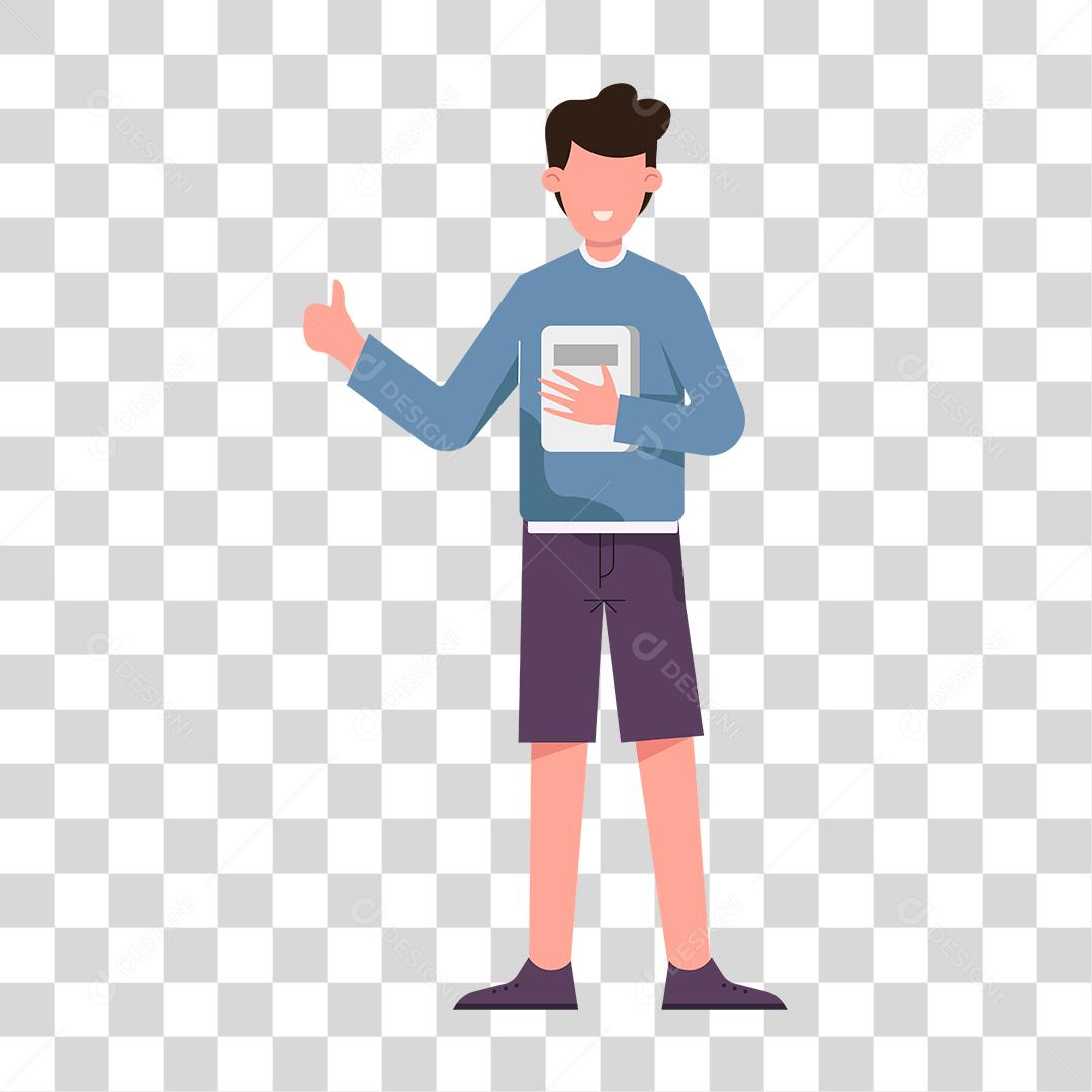 Desenho de homem sorridente