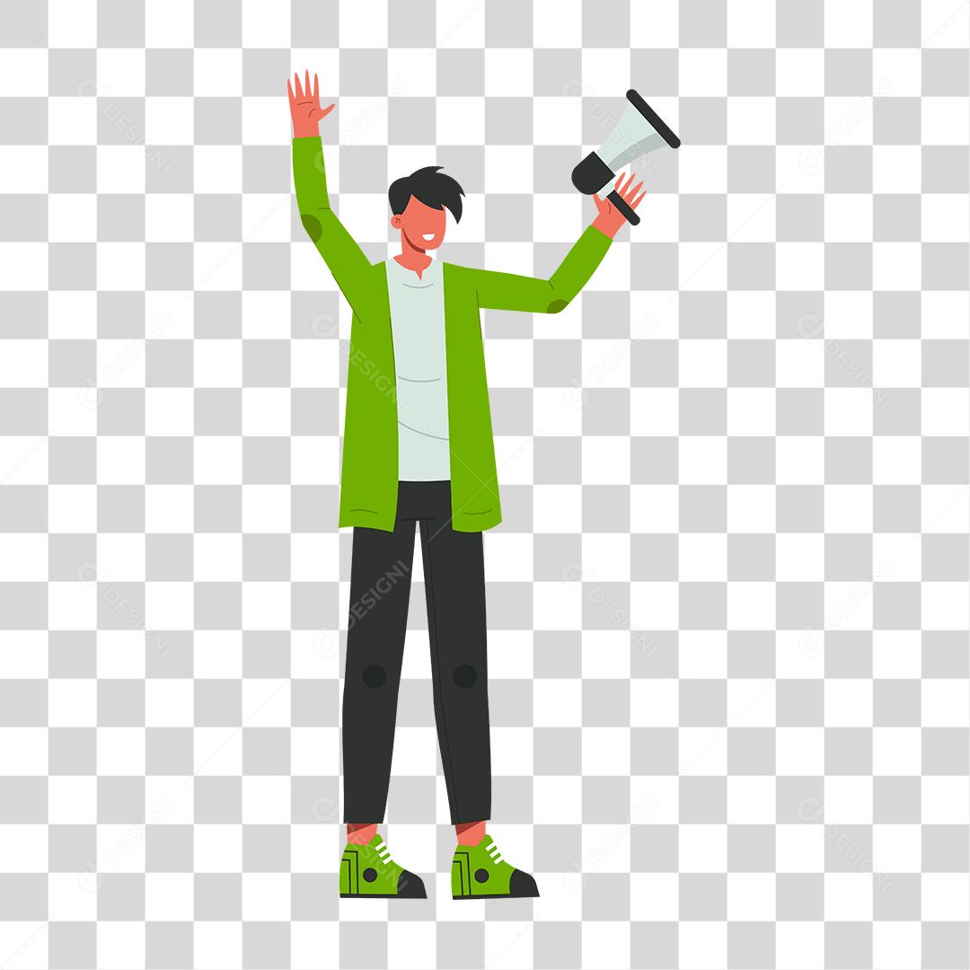 Desenho de homem sorridente