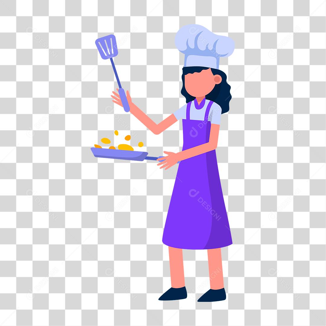 Desenho de mulher chefe de cozinha