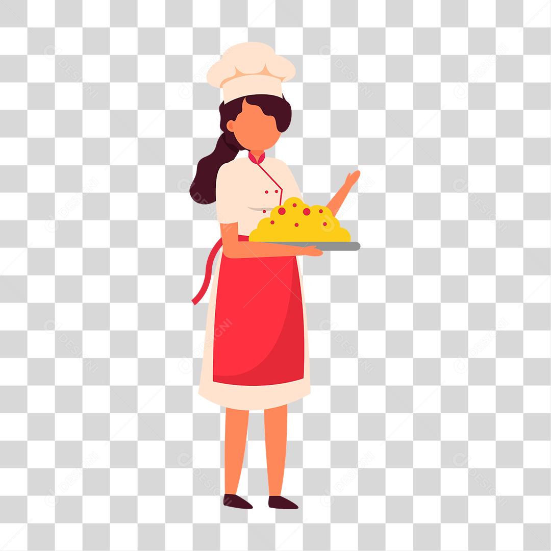 Desenho de mulher chefe de cozinha