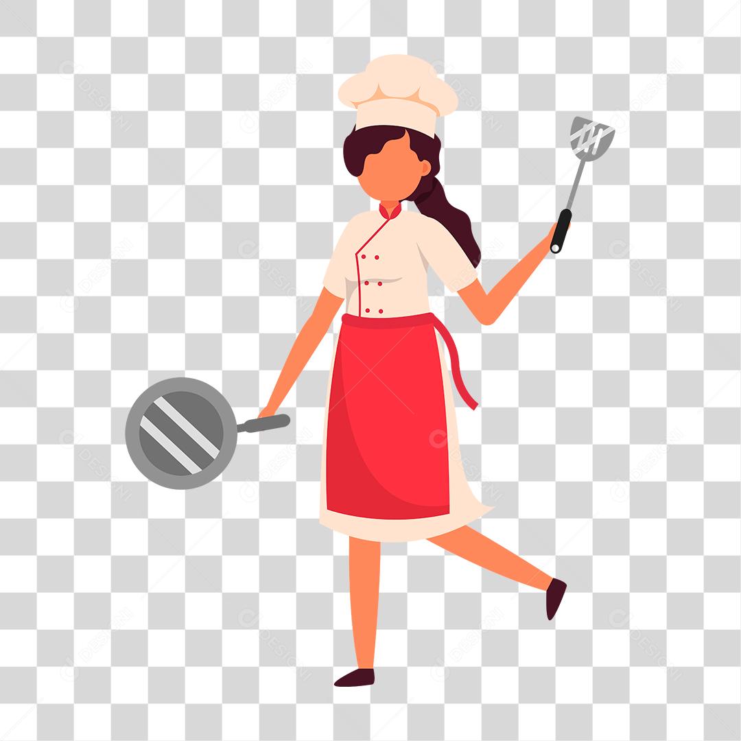 Desenho de mulher chefe de cozinha