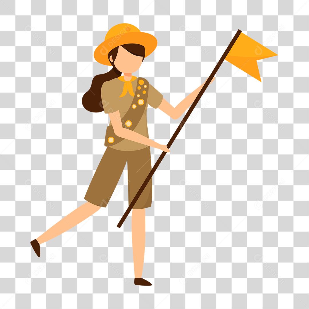 Desenho de mulher sobre floresta fogueira