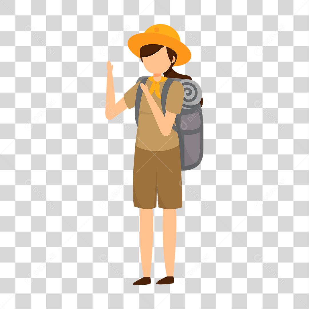 Desenho de mulher sobre floresta fogueira