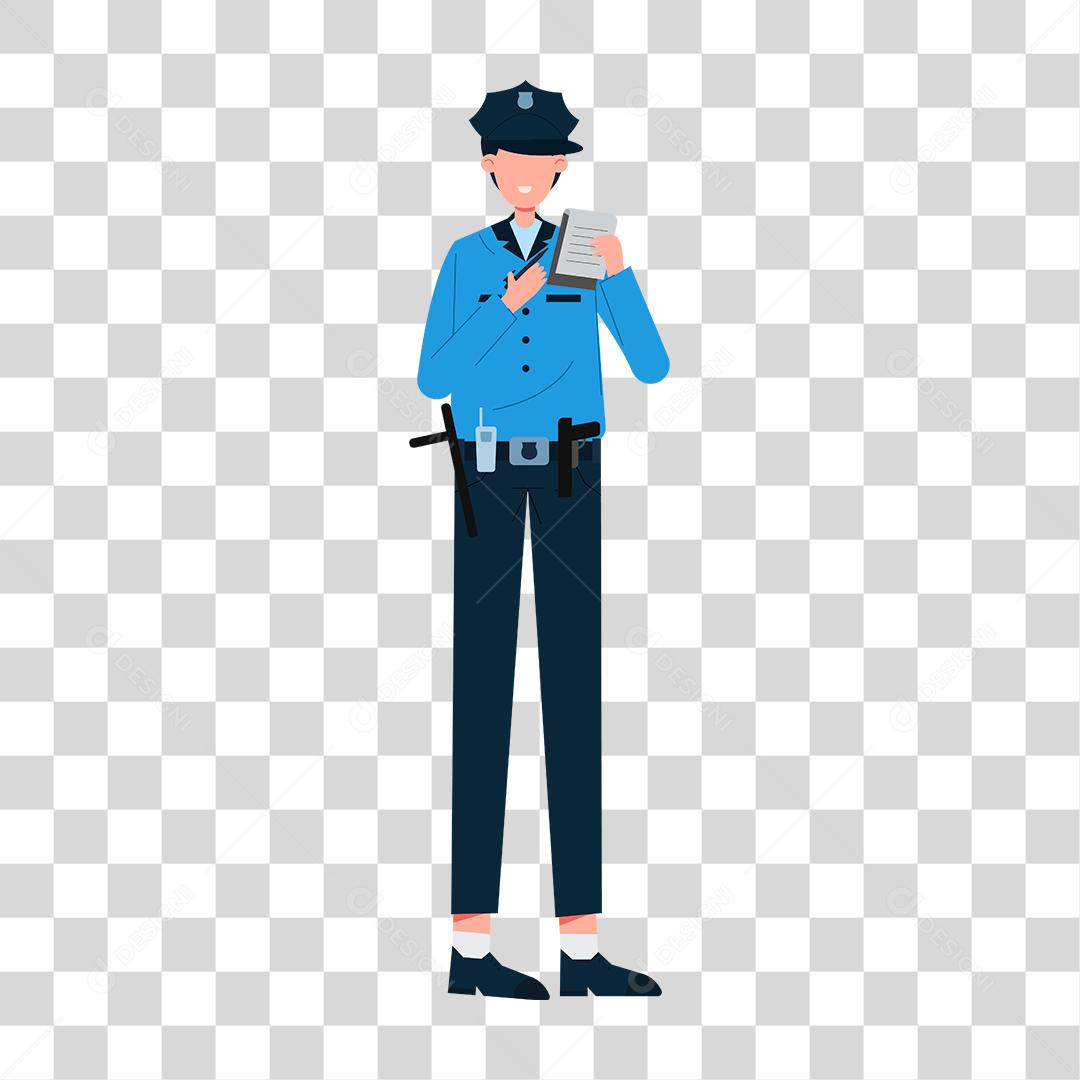 Desenho de homem policial