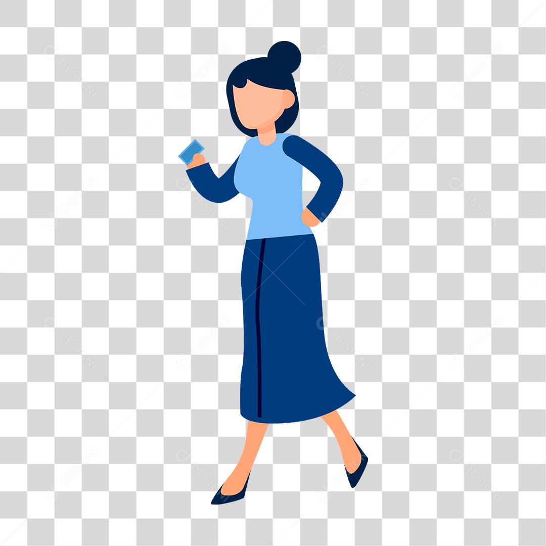 Desenho de mulher feliz correndo