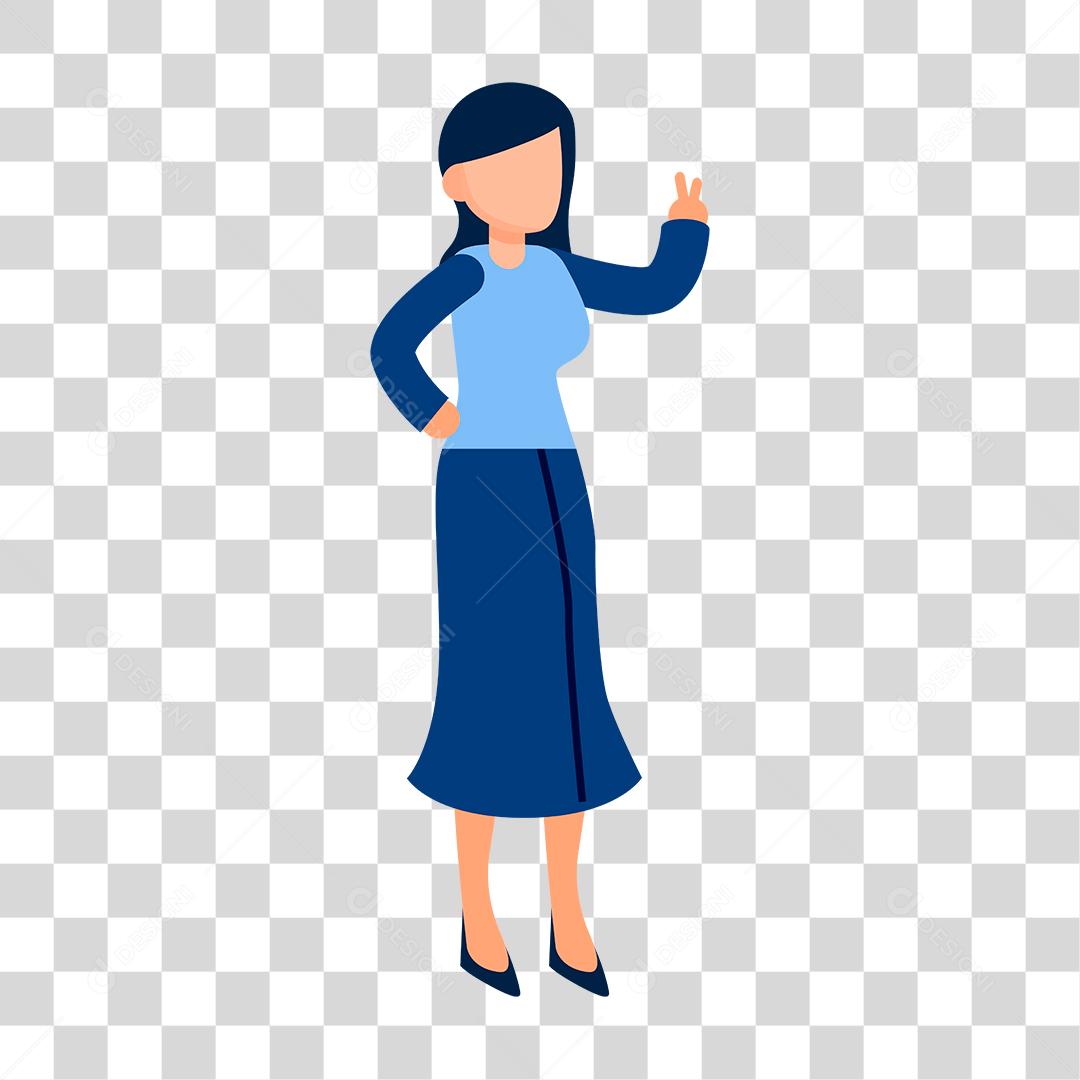 Desenho de mulher feliz