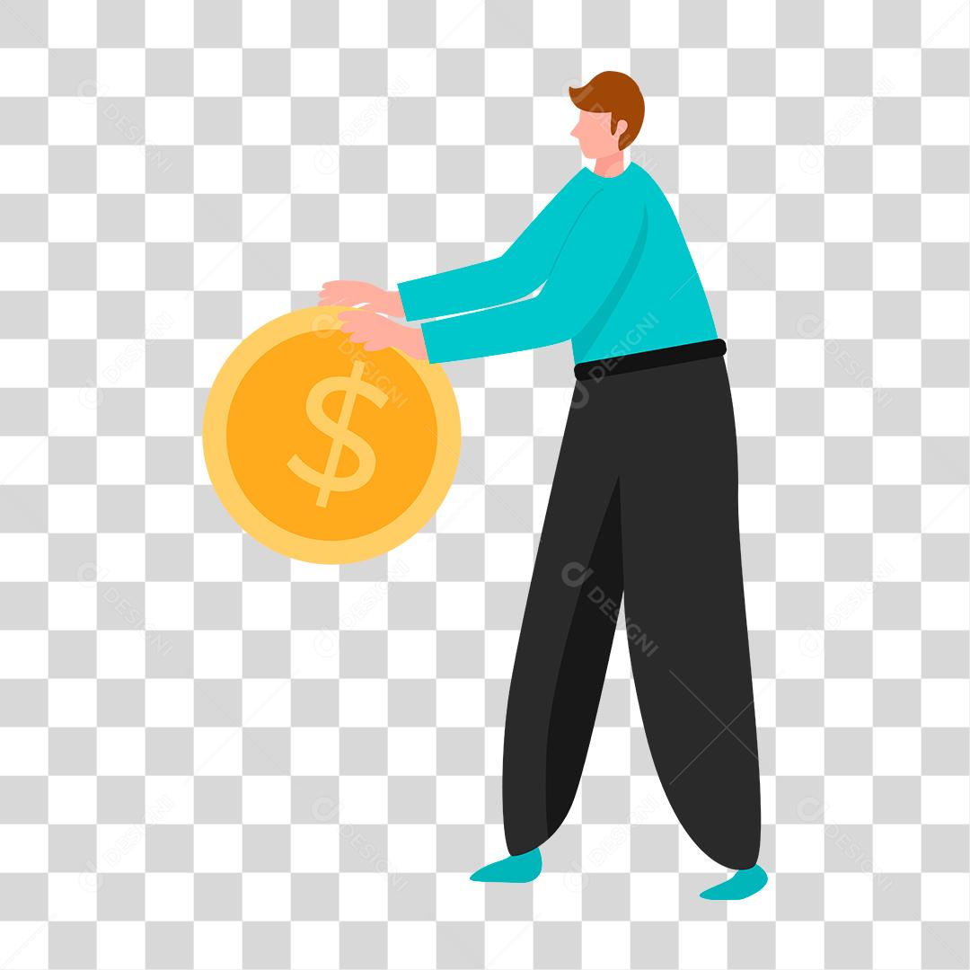 Desenho de homem segurando dinheiro