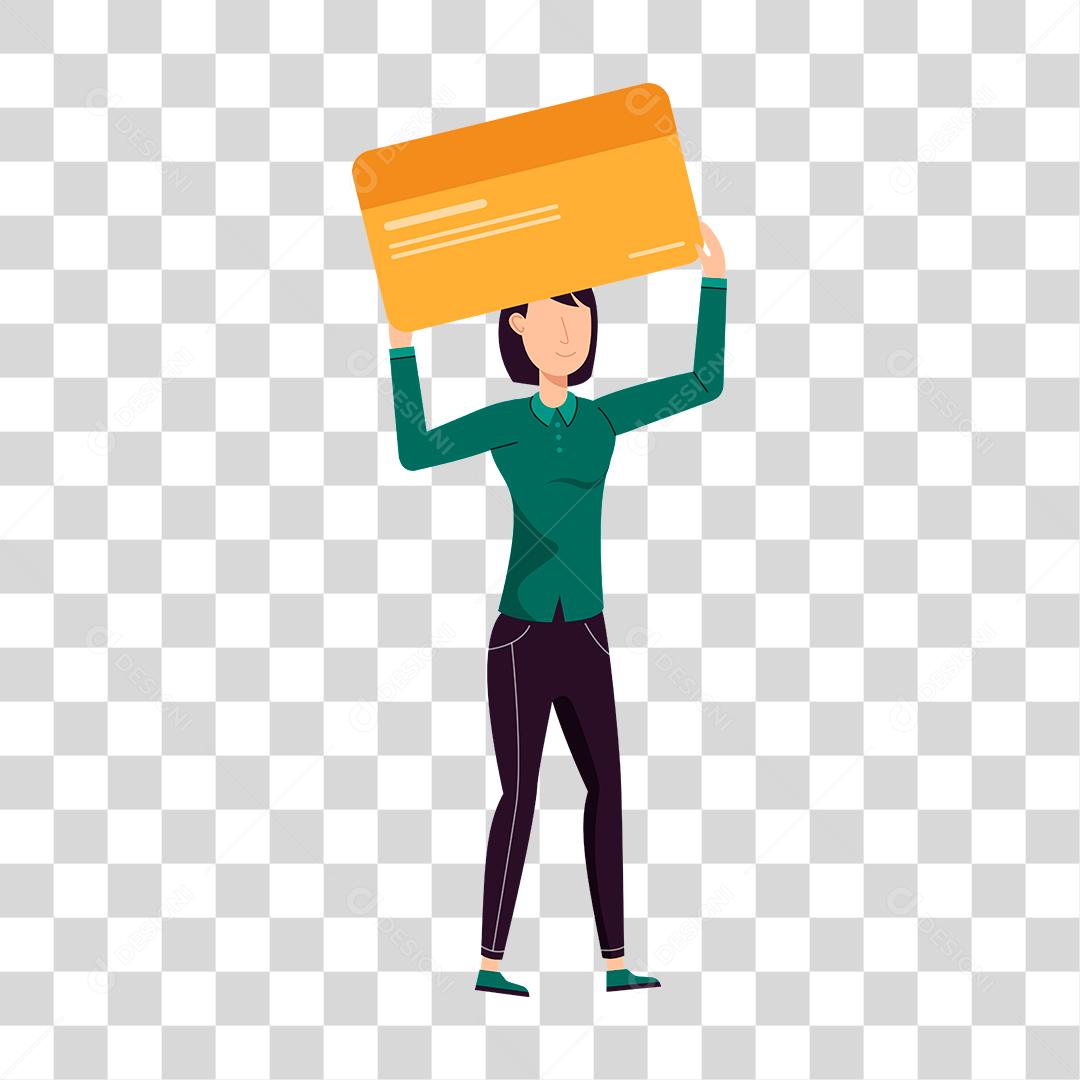 Desenho de Pessoa segurando cartão