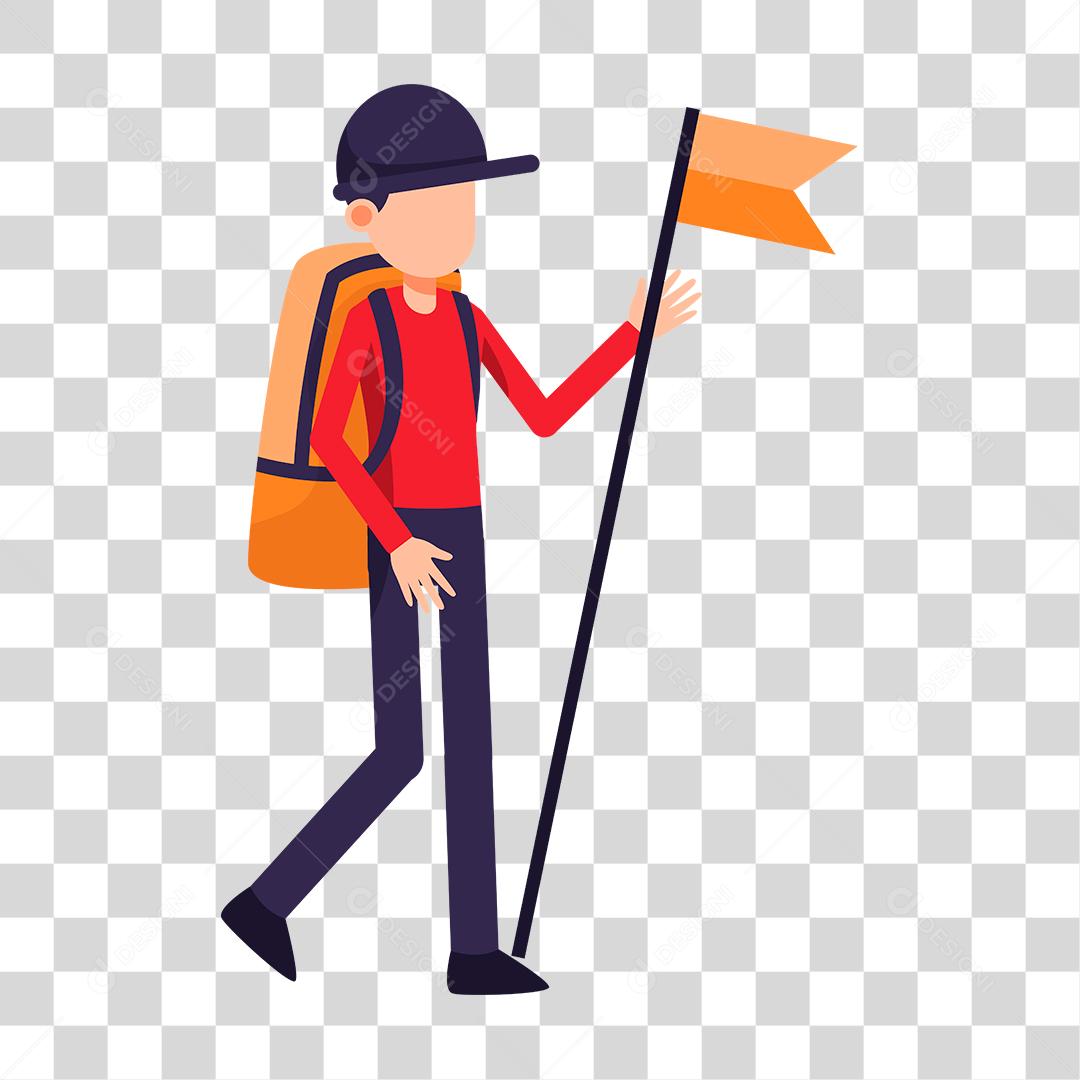Desenho de pessoa turista bandeira