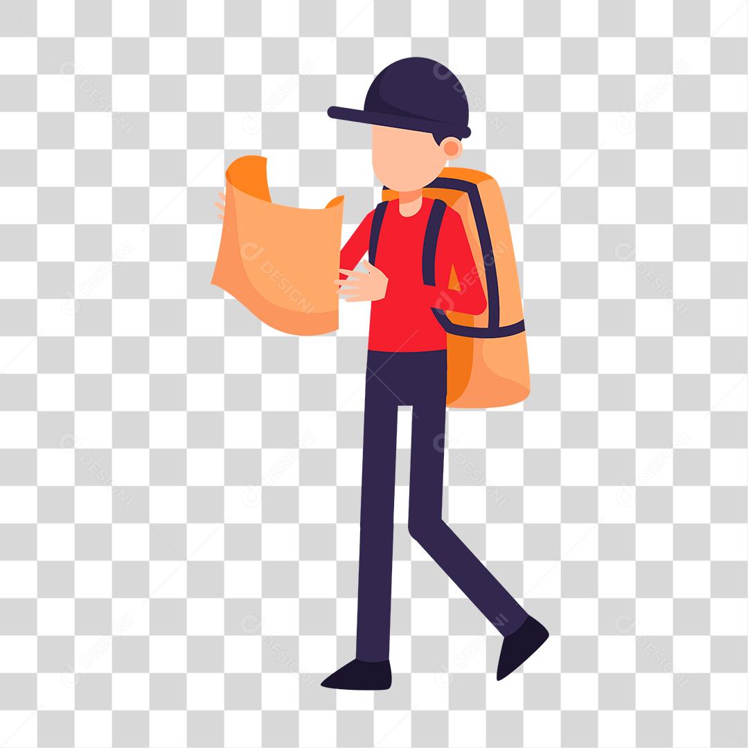 Desenho de pessoa turista mapa