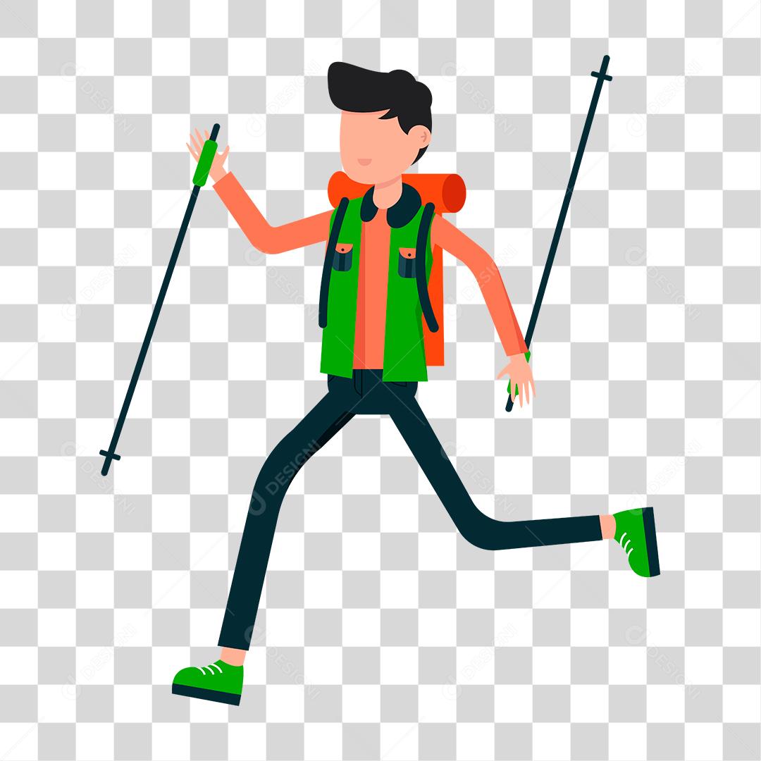 Desenho de Homem praticando ski