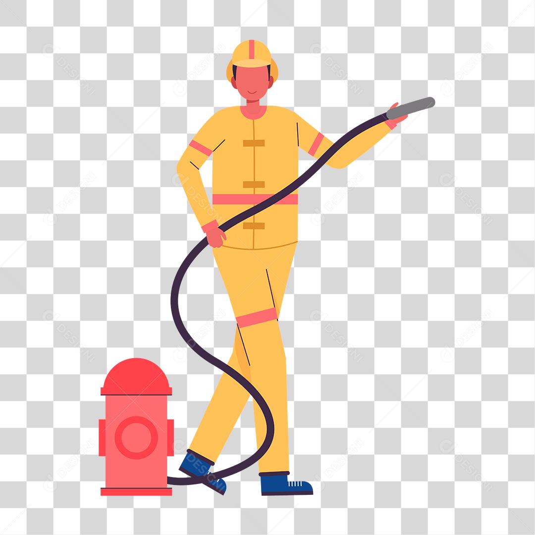 Desenho de homem trabalhador usando capacete hidrante