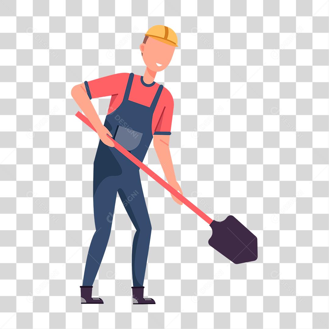 Desenho de homem trabalhador usando capacete