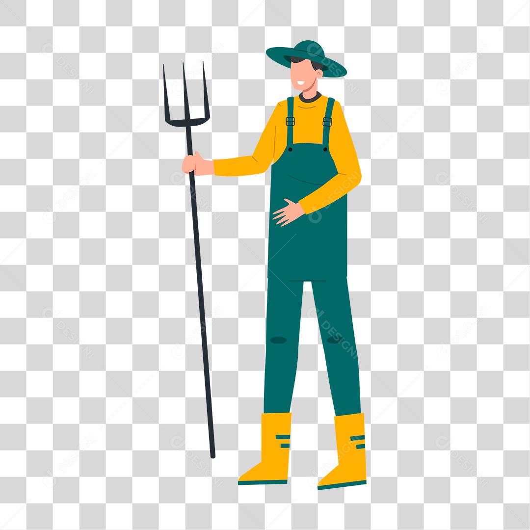 Desenho de homem jardineiro