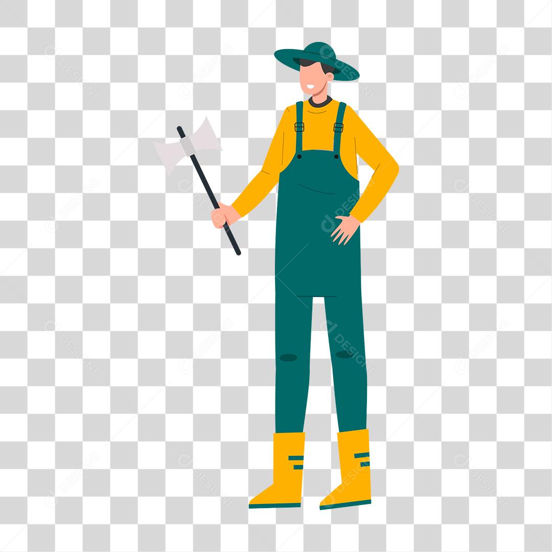 Desenho de homem jardineiro