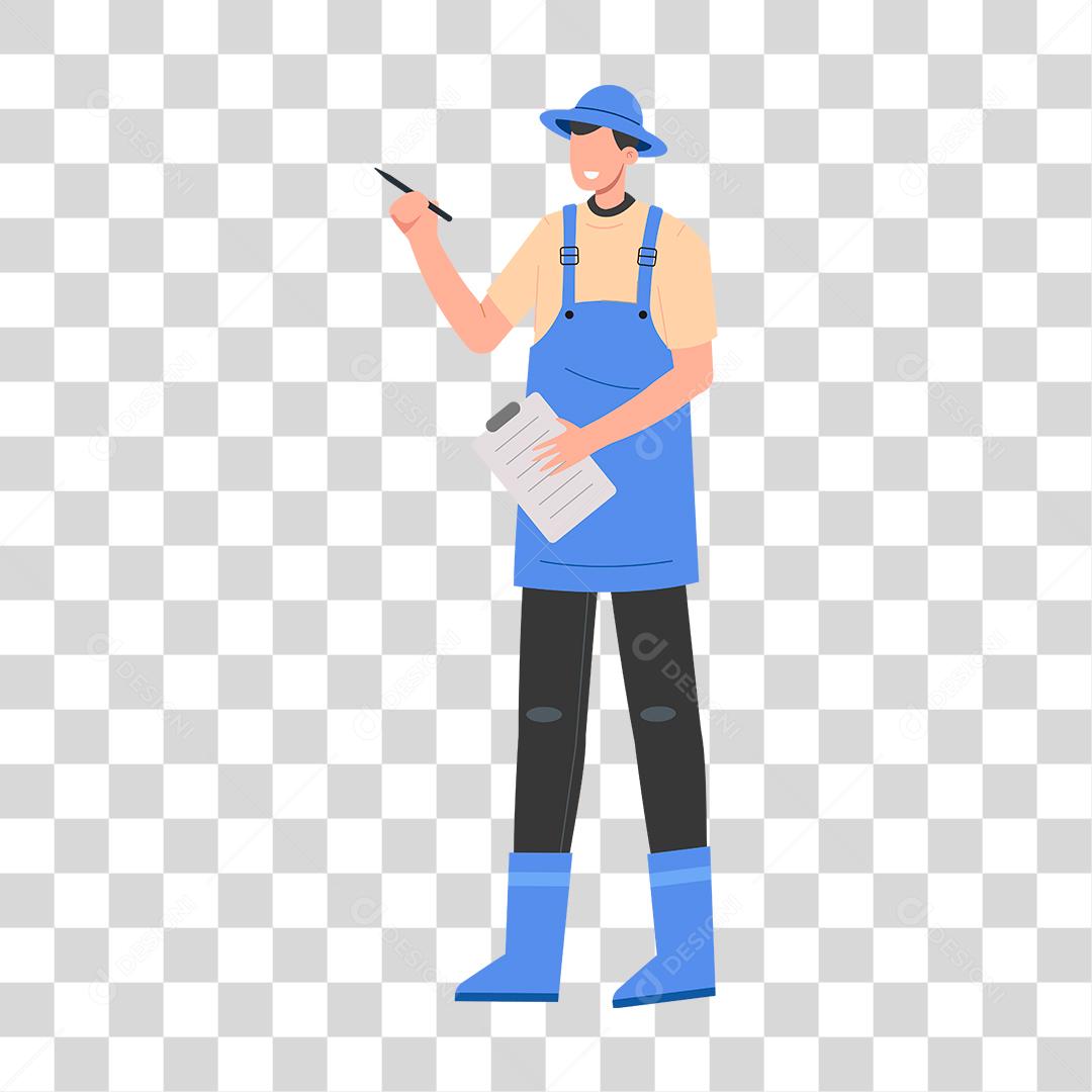 Desenho de homem trabalhador engenheiro