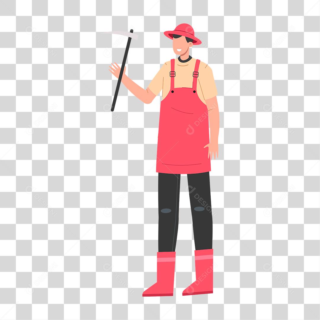 Desenho de homem jardineiro