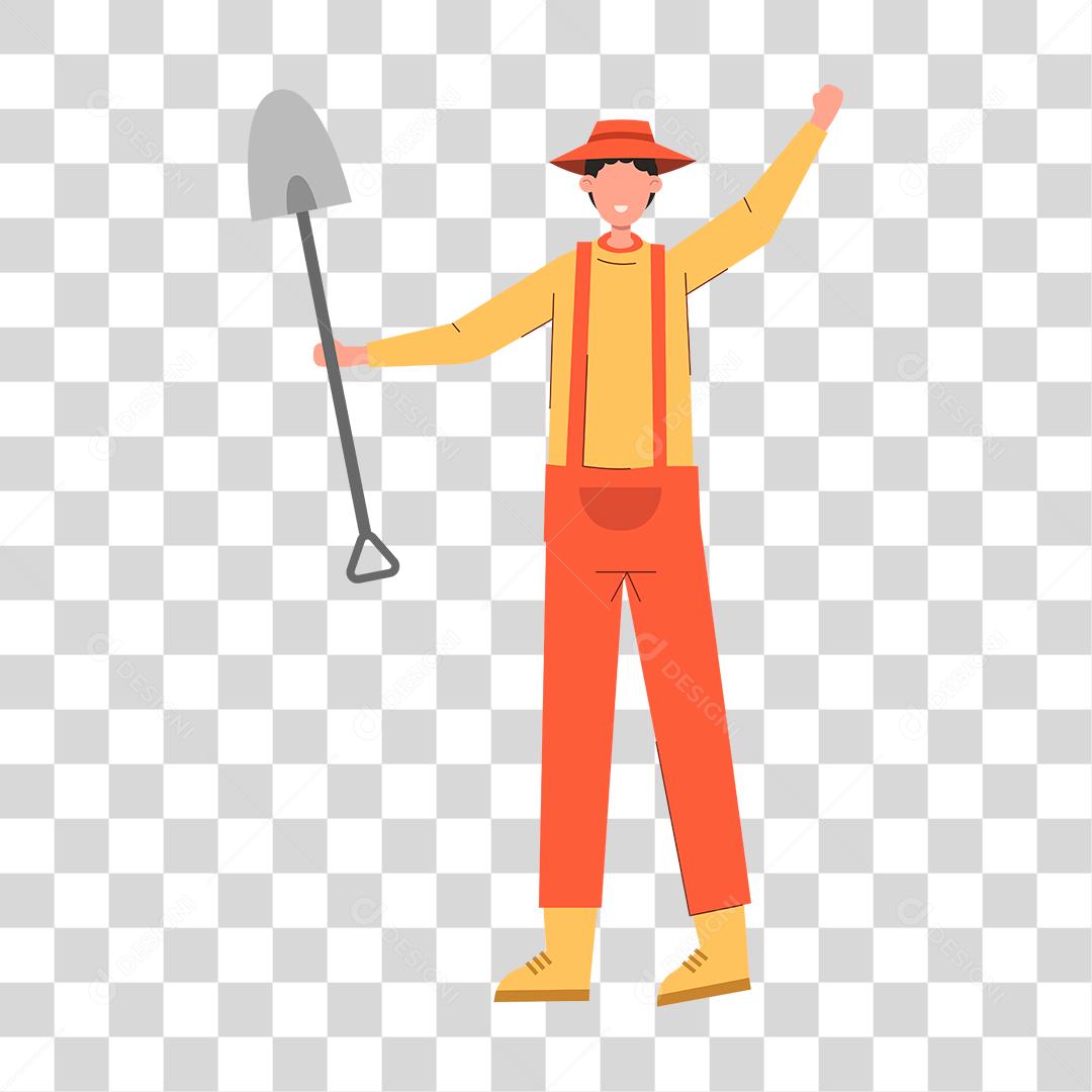 Desenho de homem jardineiro