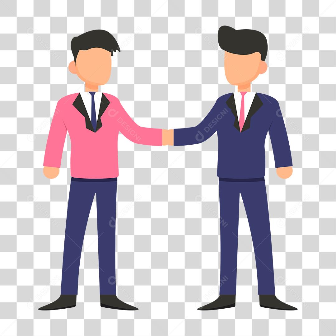 Desenho de homens empresários aperto de mãos