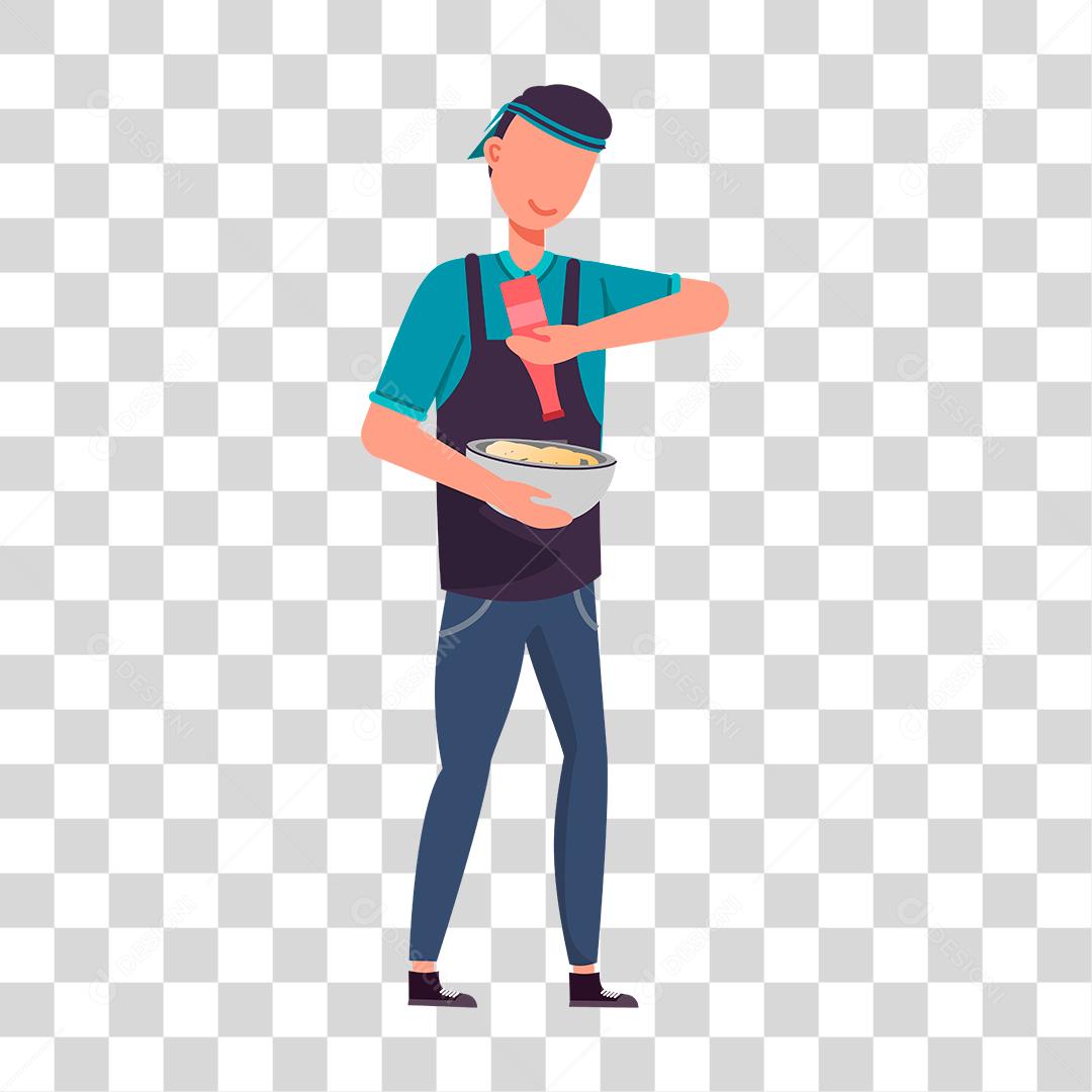 Desenho de homem cozinheiro