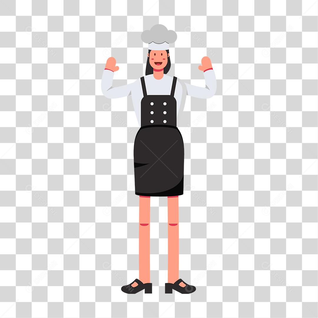 Desenho de chefe de cozinha mulher