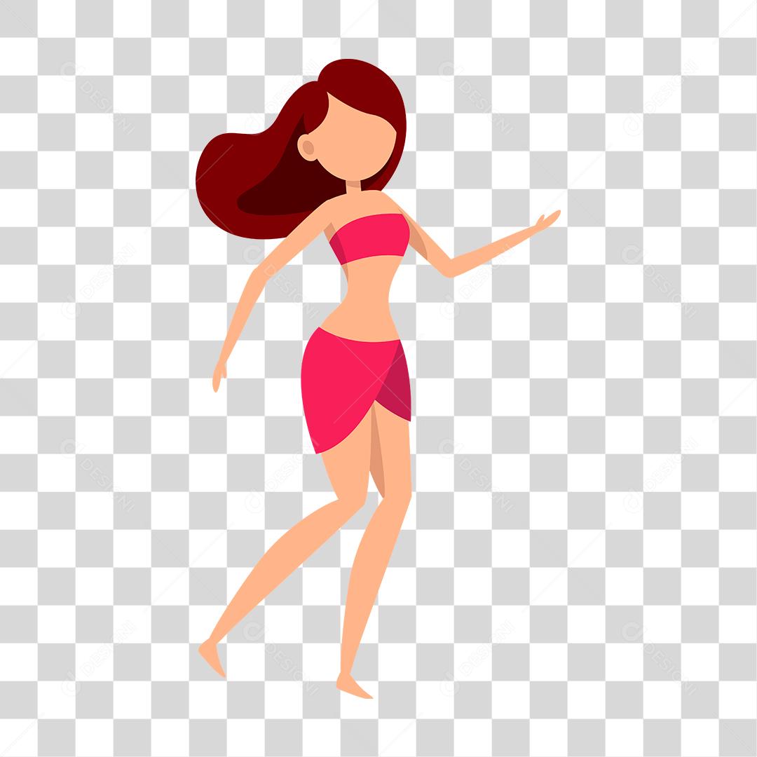 Desenho de pessoa sobre praia Conceito Aproveitando férias