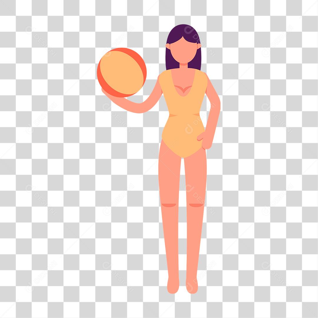 Desenho de pessoa sobre praia Conceito Aproveitando férias