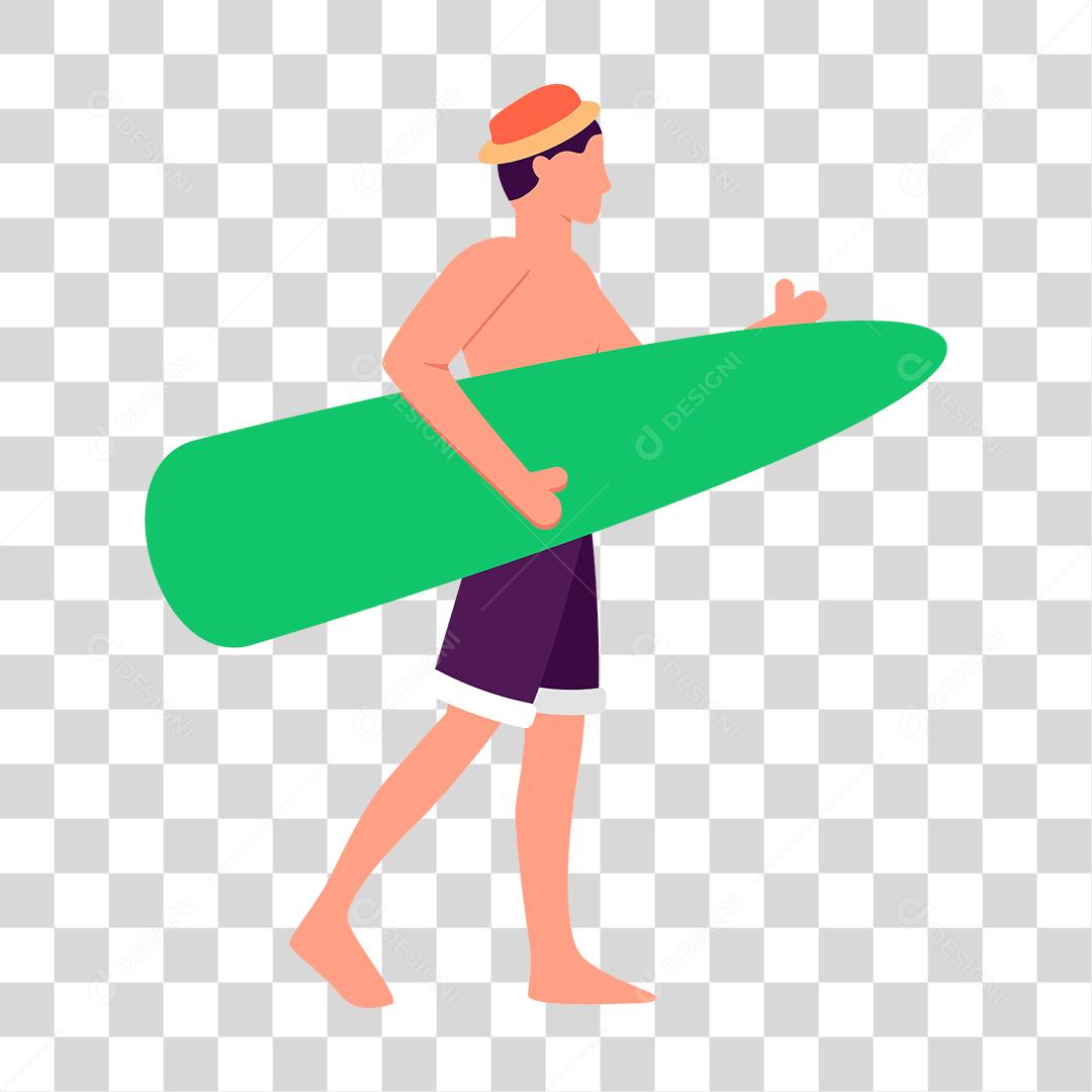 Desenho de pessoa sobre praia Conceito Aproveitando férias