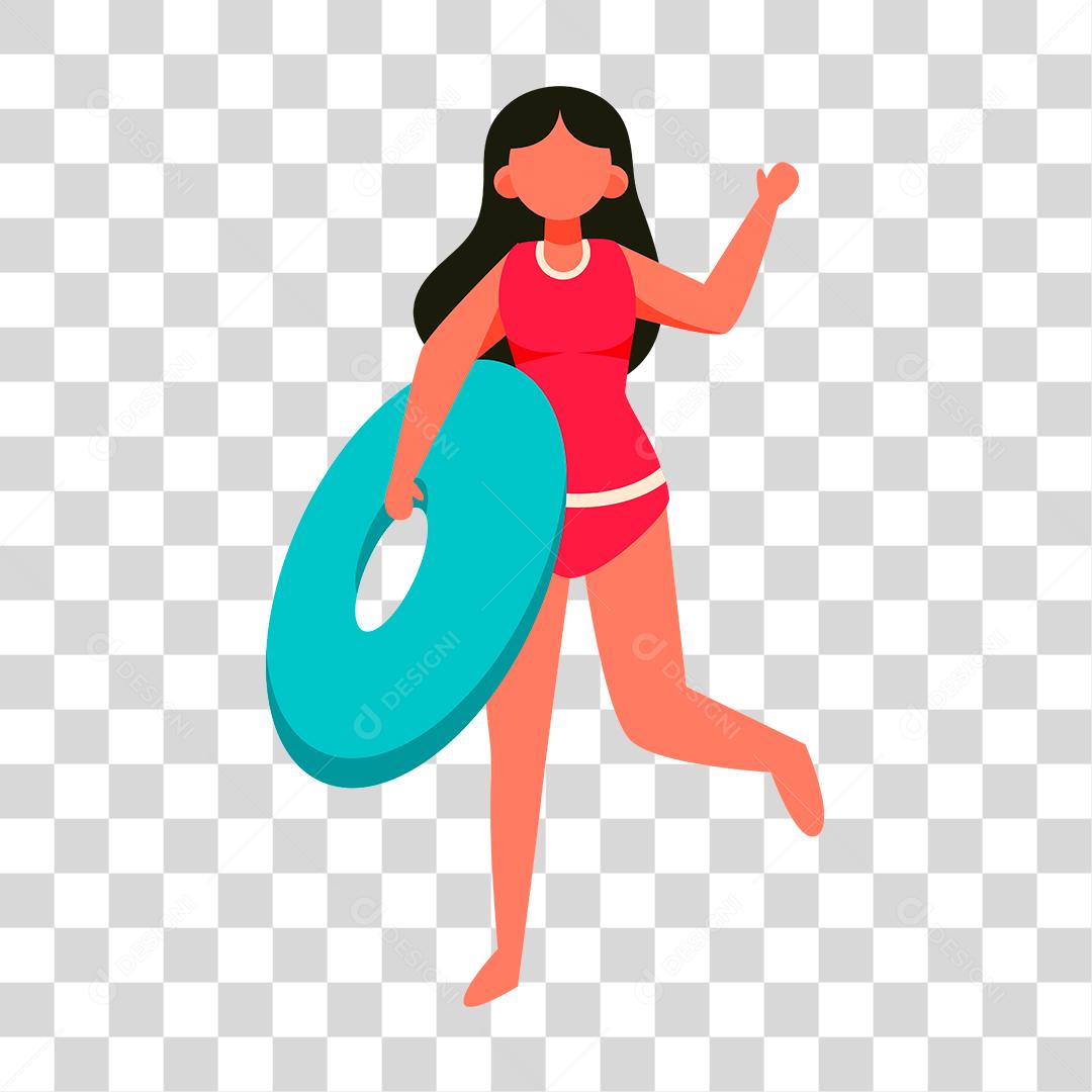 Desenho de pessoa sobre praia Conceito Aproveitando férias