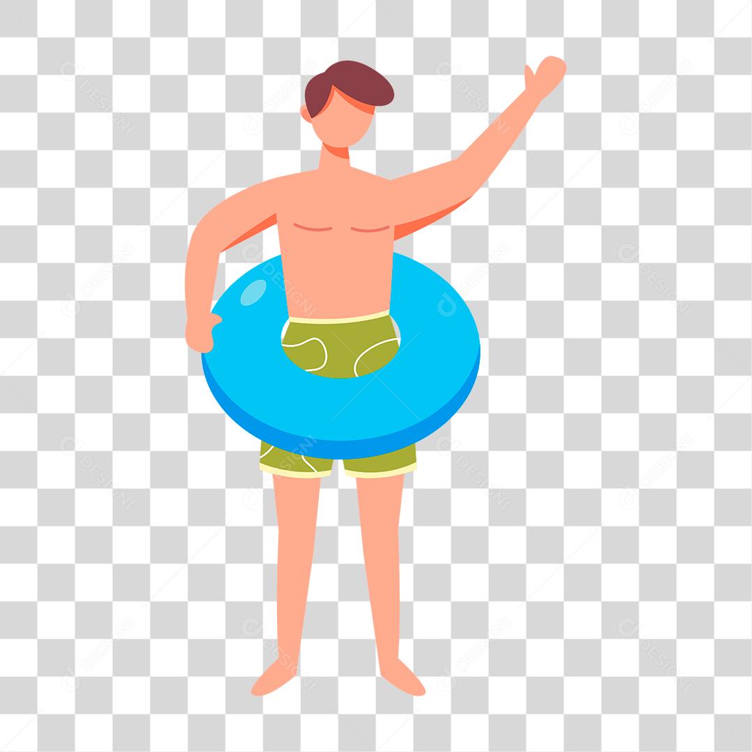 Desenho de pessoa sobre praia Conceito Aproveitando férias