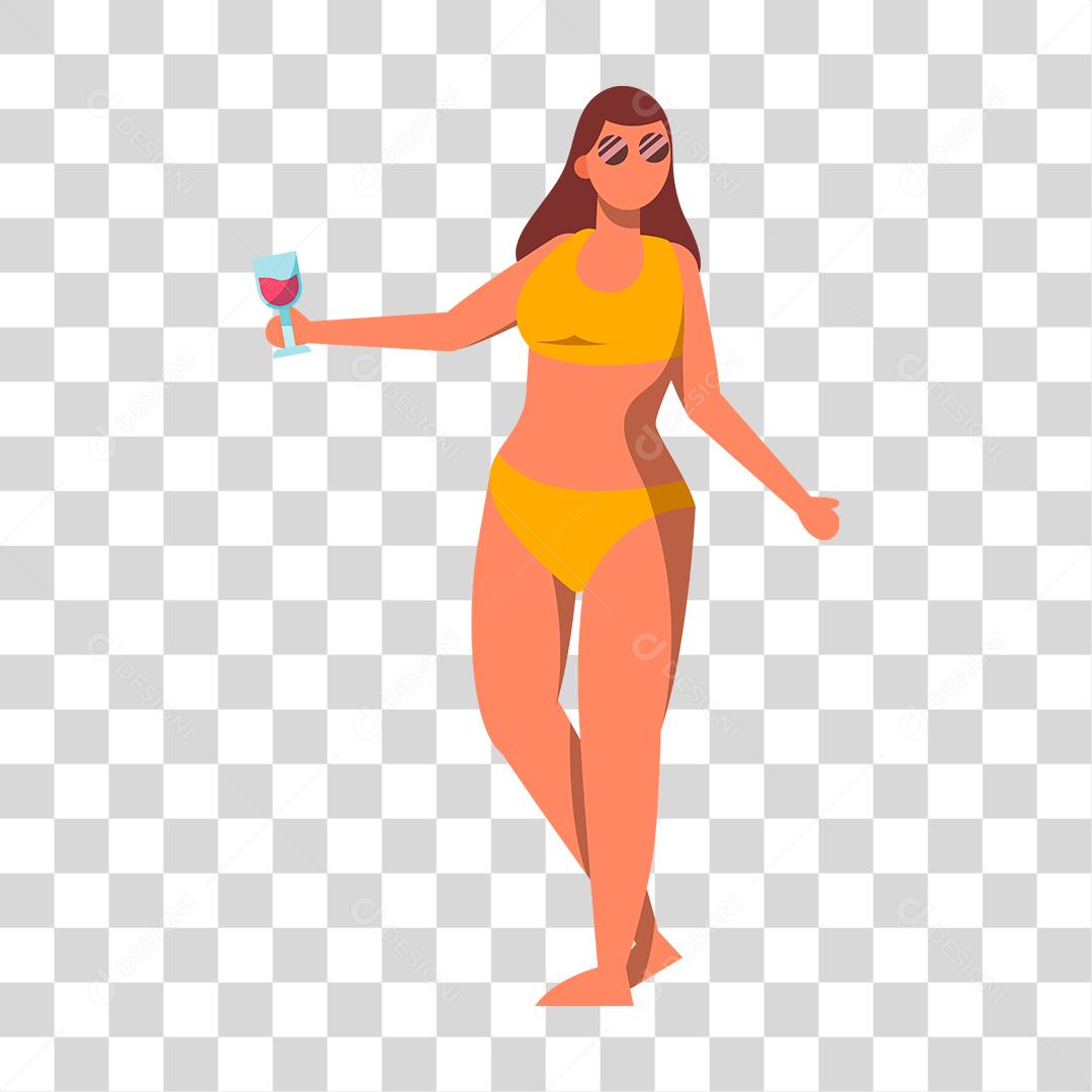 Desenho de pessoa sobre praia Conceito Aproveitando férias