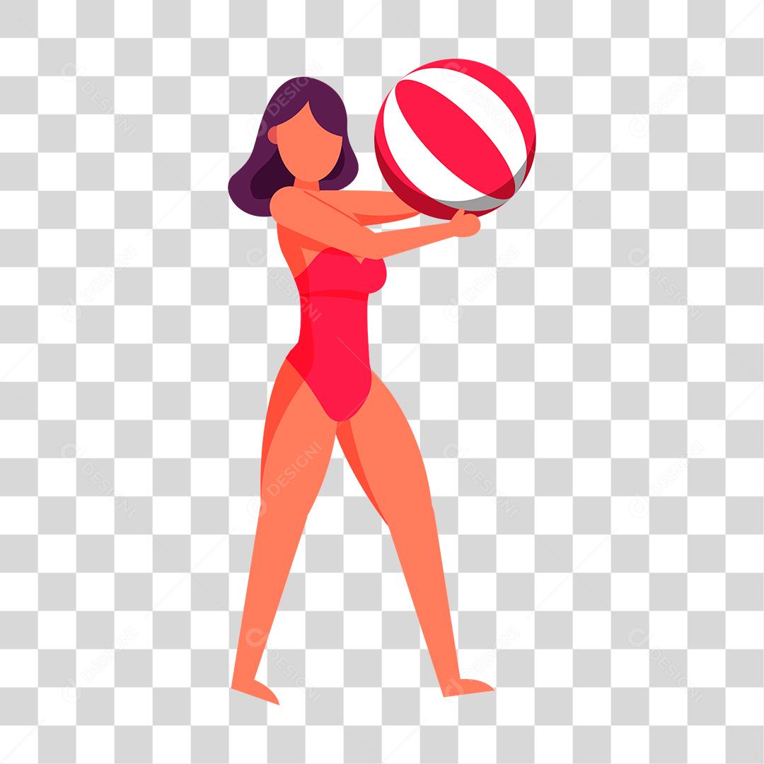 Desenho de pessoa sobre praia Conceito Aproveitando férias