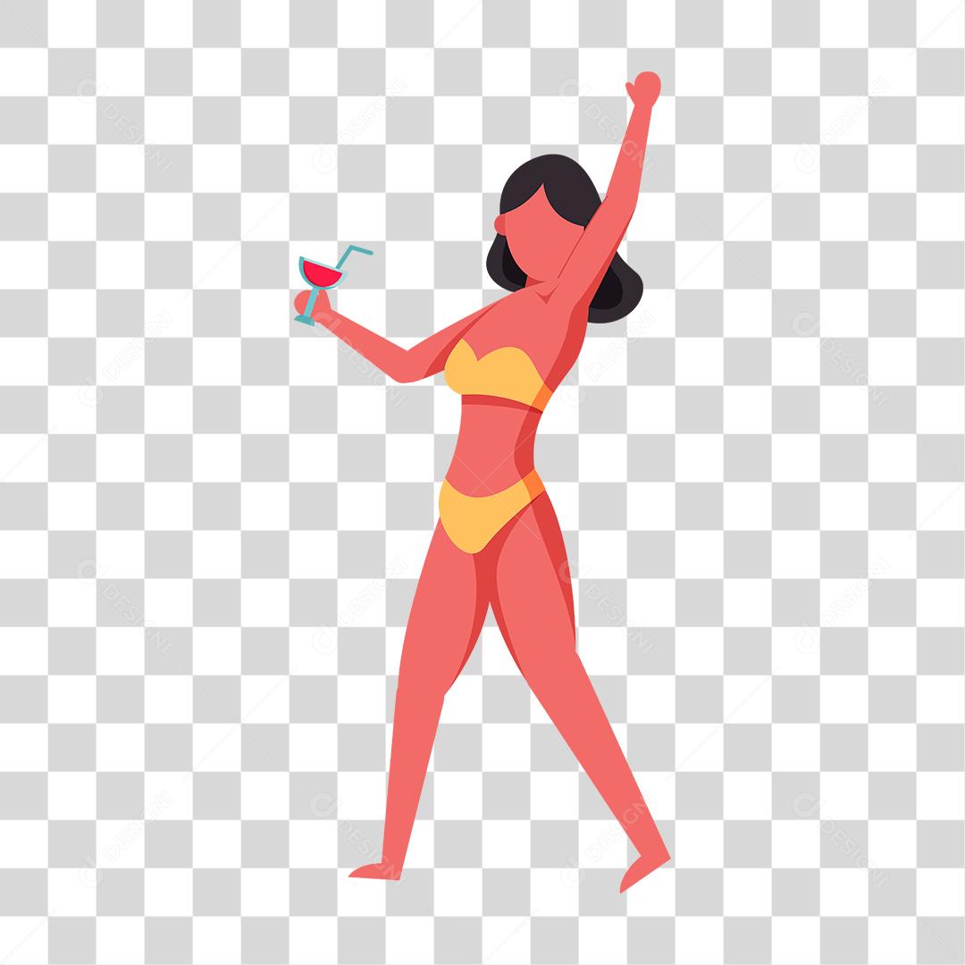 Desenho de pessoa sobre praia Conceito Aproveitando férias