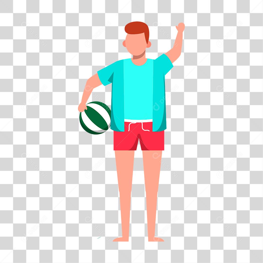 Desenho de pessoa sobre praia Conceito Aproveitando férias