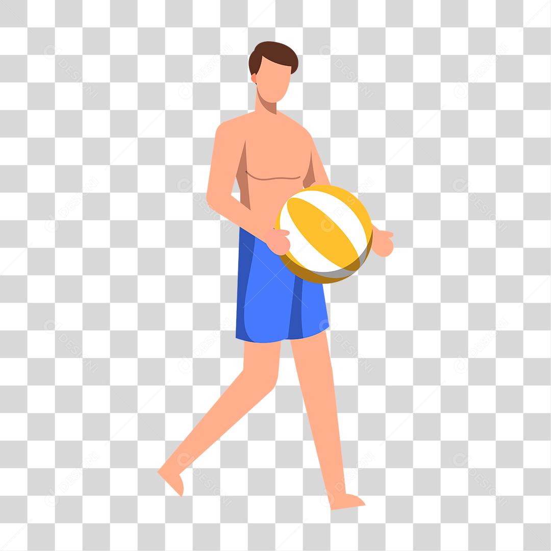 Desenho de pessoa sobre praia Conceito Aproveitando férias