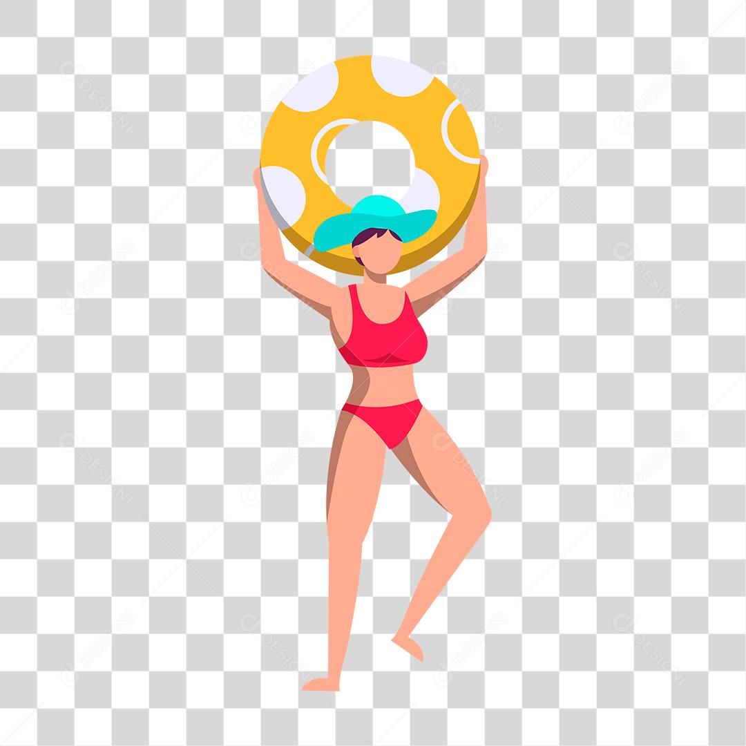 Desenho de pessoa sobre praia Conceito Aproveitando férias