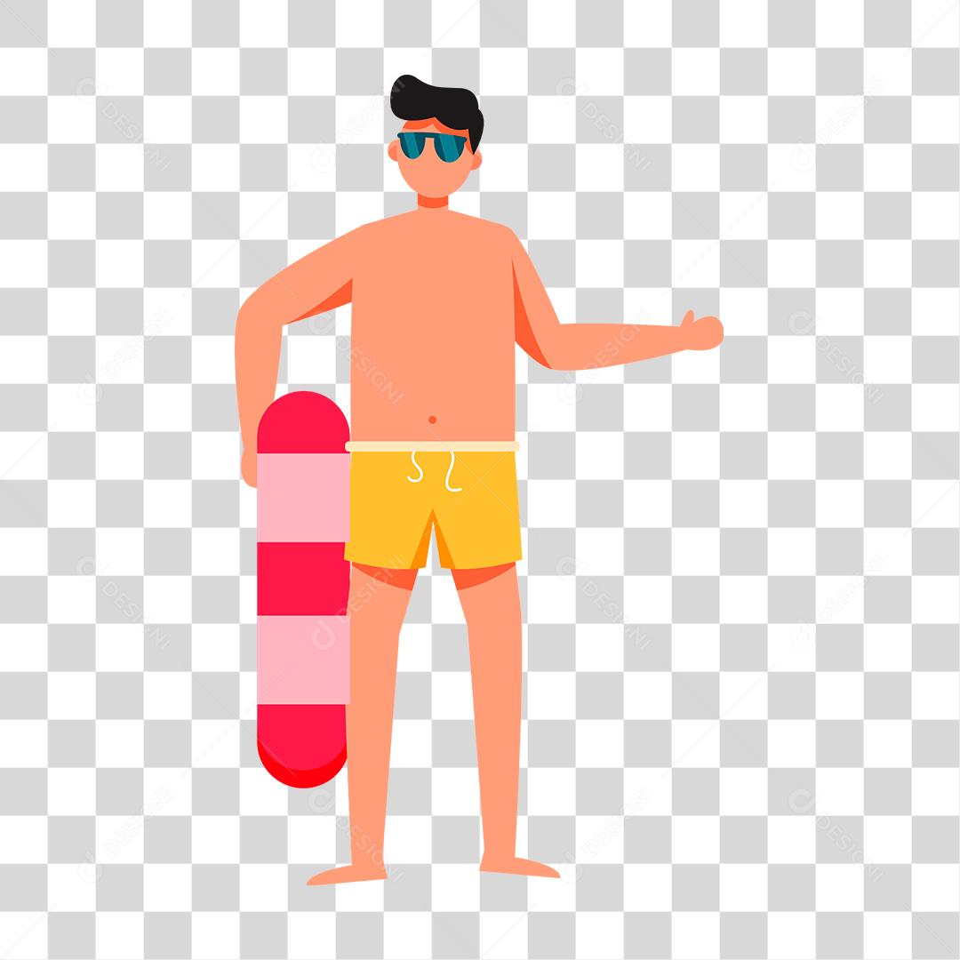 Desenho de mulher preparada para ir a praia