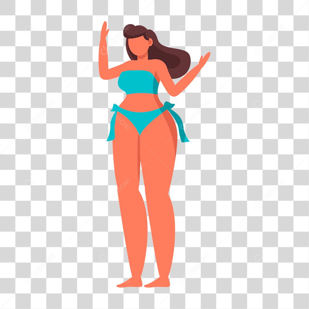 Desenho de mulher preparada para ir a praia