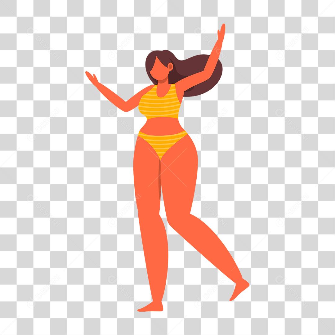 Desenho de mulher preparada para ir a praia