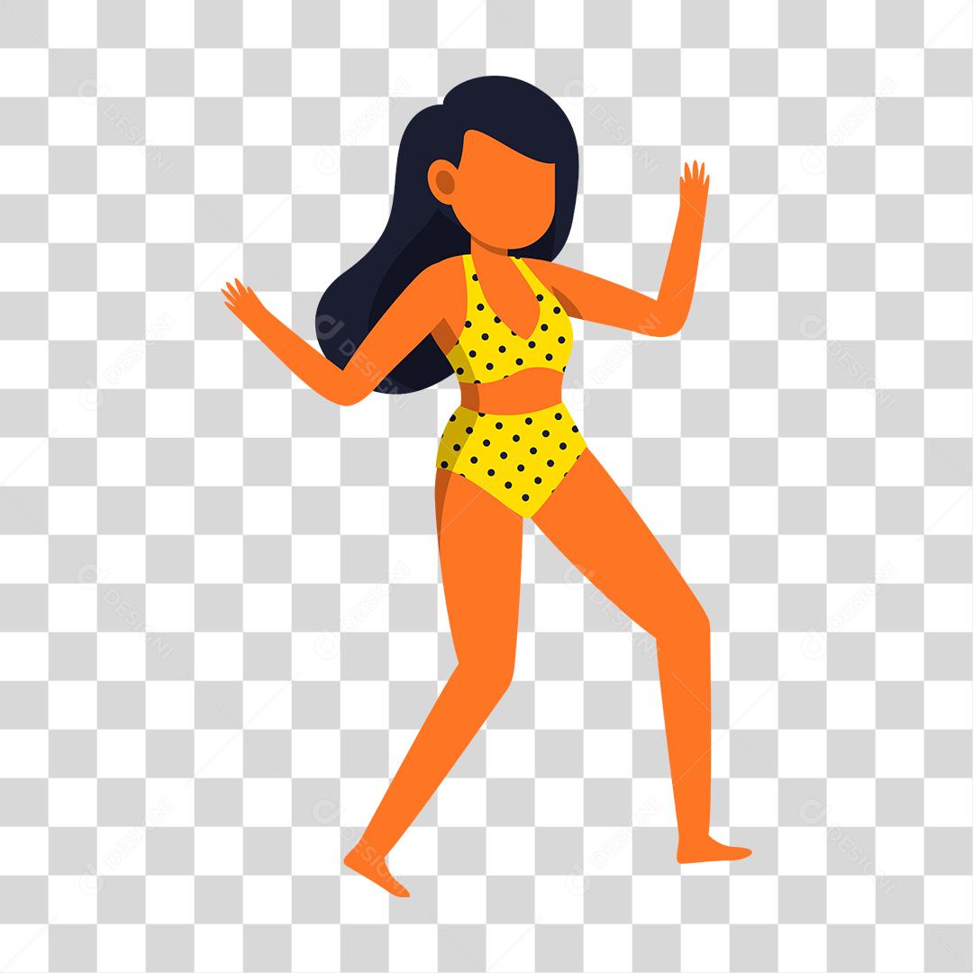 Desenho de mulher preparada para ir a praia