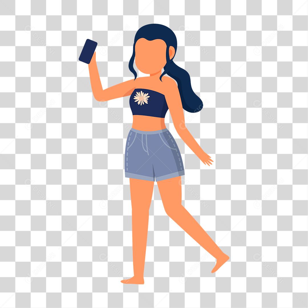 Desenho de mulher preparada para ir a praia