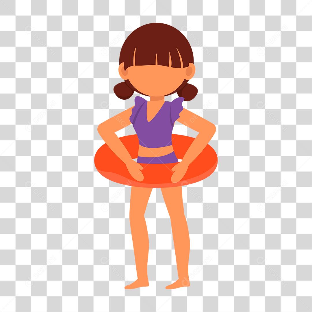 Desenho de mulher preparada para ir a praia