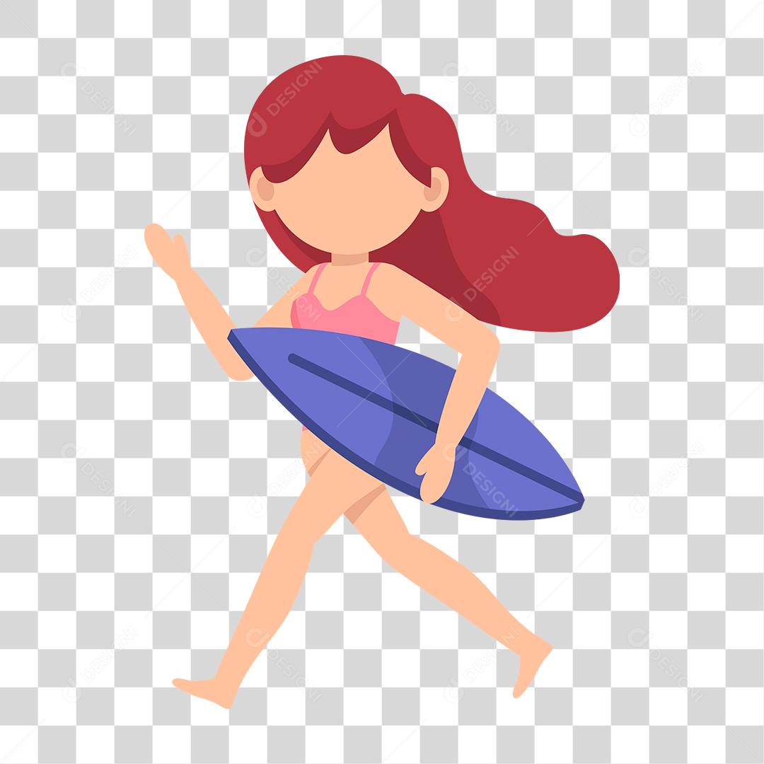 Desenho de mulher preparada para ir a praia