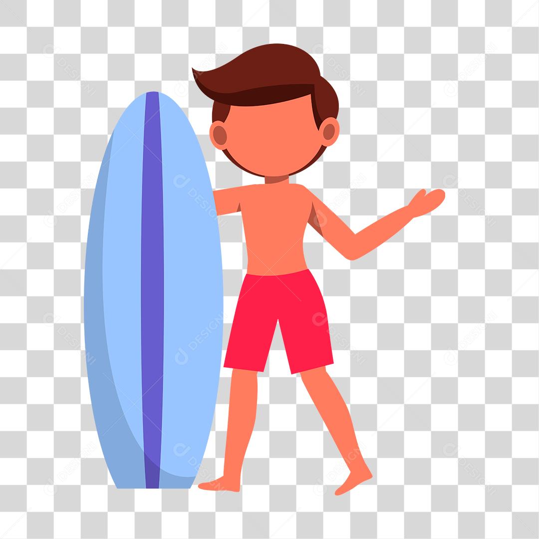 Desenho de homem preparada para ir a praia