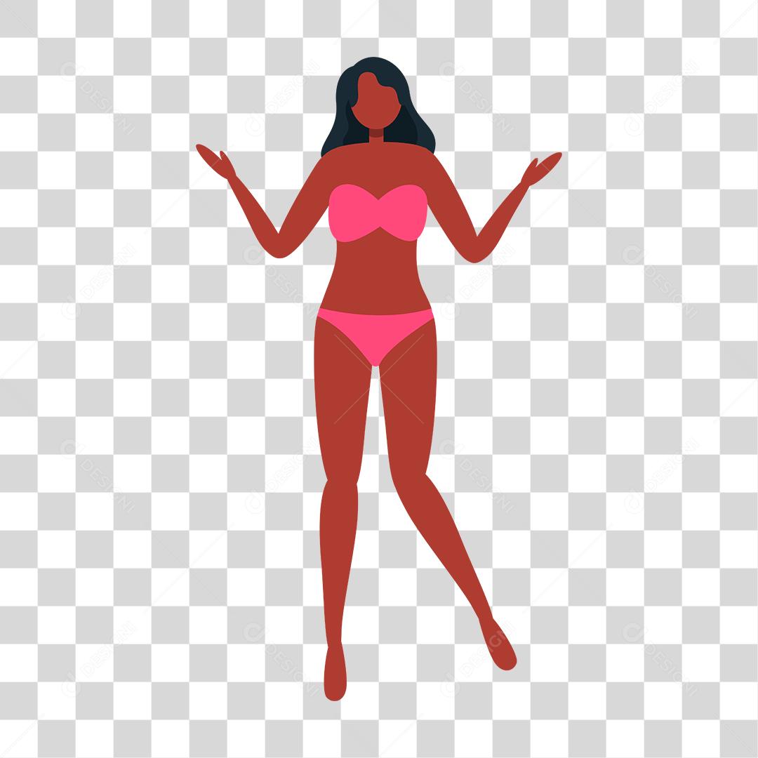 Desenho de mulher preparada para ir a praia