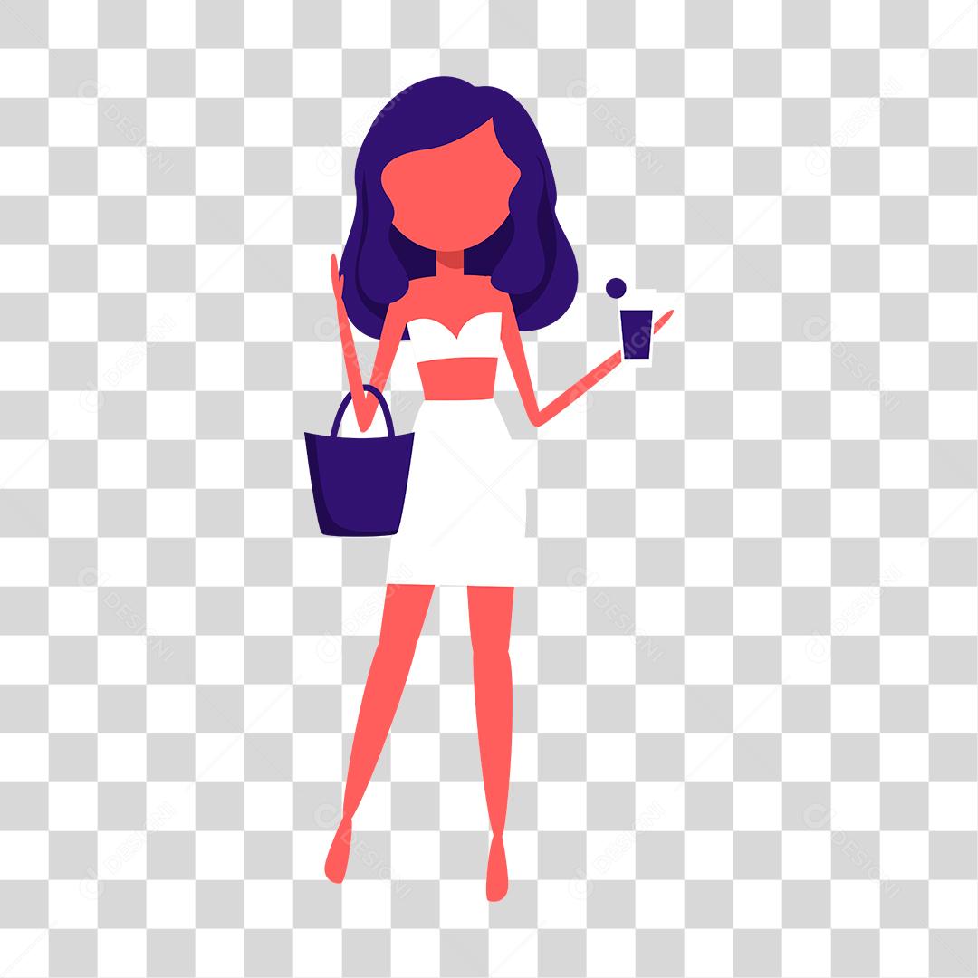 Desenho de mulher preparada para ir a praia