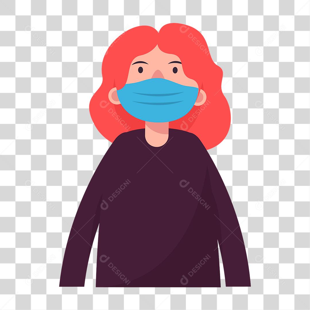 Desenho de uma pessoa usando mascara de proteção